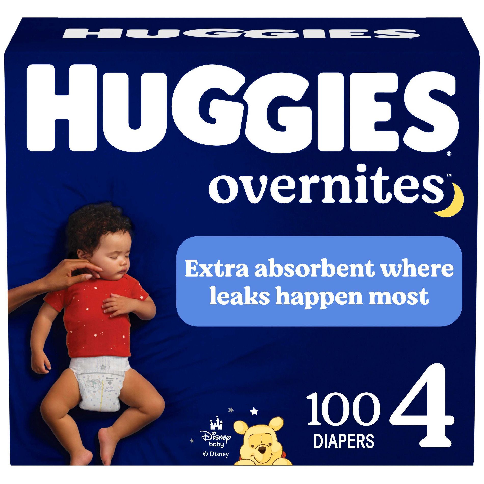 Huggies Overnites Nighttime Baby Diapers  - Size 4 - 100ct