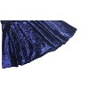 Women's Vintage Velvet Skater Skirt - Stretchy Flared Mini A-Line Skirt Navy - 4 of 4