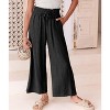 Coolmee Women's High Waist Wide Leg Pants Casual Elastic Drawstring Loose Flowy Trousers with Pockets - 2 of 4
