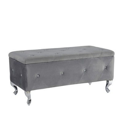 NicBex Storage Ottoman Bench for Bedroom,Modern Storage Bench with Crystal Buttons and Metal Legs,Ottoman for Living Room,Bedroom,Entryway