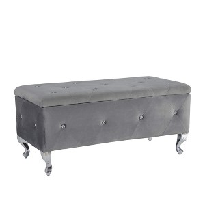 NicBex Storage Ottoman Bench for Bedroom,Modern Storage Bench with Crystal Buttons and Metal Legs,Ottoman for Living Room,Bedroom,Entryway - 1 of 4