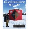 Portable Pop-Up Ice Fishing Tent, Spacious 1 to 2 Person Ice Fishing Shelter, Insulated Hub Shelter Includes Anchors, Wind Ropes & Carry Bag - 2 of 4