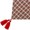 Northlight 48" Red and Brown Burlap and Plaid Reindeer Christmas Tree Skirt with Tassels - 3 of 4