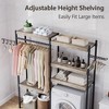 74" 5-Tier Adjustable Wood Shelf Over Washer & Dryer, Laundry Organizer with Drying Rack, A+B - 3 of 4