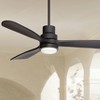 Casa Vieja 52" Delta DC Modern Indoor Outdoor Ceiling Fan 3 Blade CCT LED Light Remote Control Matte Black Finish Bedroom Living Room DC Motor - image 2 of 4