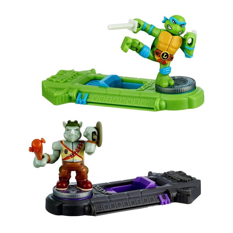 Akedo Teenage Mutant Ninja Turtles Leonardo vs Rocksteady Mini Figure Set - 2pk, 2 of 11