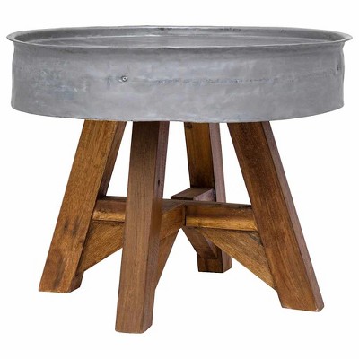 vidaXL Coffee Table Silver and brown