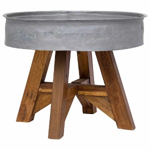 vidaXL Coffee Table Silver and brown - 1 of 4