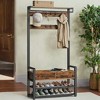 Hall Tree with Bench and Shoe Storage, Entryway Coat Rack with Shoe Bench, 2 Fabric Drawers, 10 Hooks, 11.8 x 31.7 x 71.5 Inches - 2 of 4