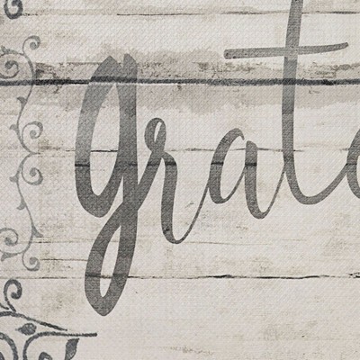 Grateful Floral Grey Polyvinyl Anti-Fatigue Kitchen Mat