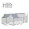 Large Chicken Coop Metal Chicken Run with Waterproof and Anti-UV Cover, 1" Tube Diameter, 9.2' x 18.7' x 6.4' - 3 of 4