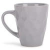 Elanze Designs Dimpled Blue Grey 12 ounce Glossy Ceramic Mugs Matching Set of 4 - 2 of 4