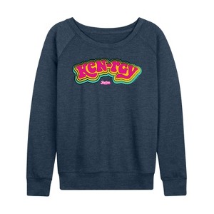 Women's - Barbie - Kenrgy 70s Lightweight French Terry Wide Neck Long Sleeve Shirt - 1 of 4