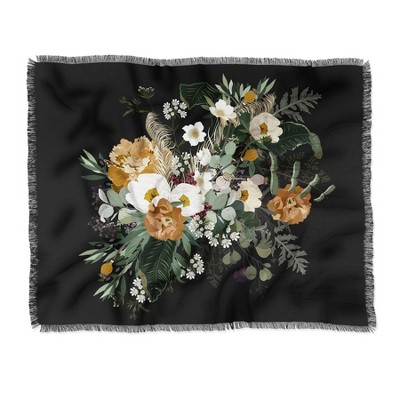 Iveta Abolina Paloma Night Woven Throw Blanket Black - Deny Designs