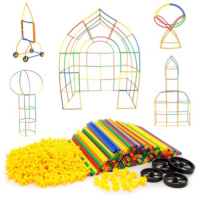 PICASSO-TILES 600 PC Straw Kit, Construction Building Set, STEM Toys for Kids 3+