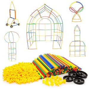PICASSO-TILES 600 PC Straw Kit, Construction Building Set, STEM Toys for Kids 3+ - 1 of 4
