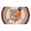 Earth Rugs Robin Round Coaster – 7"x7" Braided Jute with Hand-Stenciled Bird Motif for Rustic and Nature Decor - 3 of 3