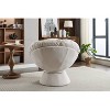 White Oversized swivel armchair, 360 degree swivel bucket chair, suitable for living room and bedroom - 3 of 4