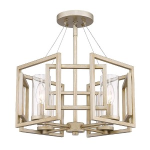 Golden Lighting Marco 4-Light Semi-flush in White Gold with Clear Glass - 1 of 2