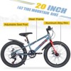 INFURNIC Bicycles 20 Inch Kids Fat Tire Mountain Bike with Shimano 7 Speed and Disc Brakes, Grey, 55.12"*22.83"*32.68" - 2 of 4