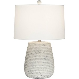 360 Lighting 23" High Small Mid Century Modern Accent Table Lamp Handcrafted Sandstone Finish Ceramic Single Living Room Bedroom Colors May Vary - 1 of 4