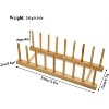 LunaLulinlk Set of 2 Bamboo Wooden Dish Rack, Plate Rack Stand Pot Lid Holder, Kitchen Cabinet Organizer for Bowl, Cup, Cutting Board and More - 2 of 4