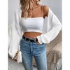 Women's Lightweight Shrug Sweater for Dresses & Tops Long Sleeve Open Front Knit Crop Bolero Cardigan - 2 of 4