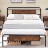 Homhougo Quee Size Platform Bed Frame with Rustic Vintage Wood Headboard, Mattress Foundation, Strong Metal Slats Support, No Box Spring Needed - 3 of 4