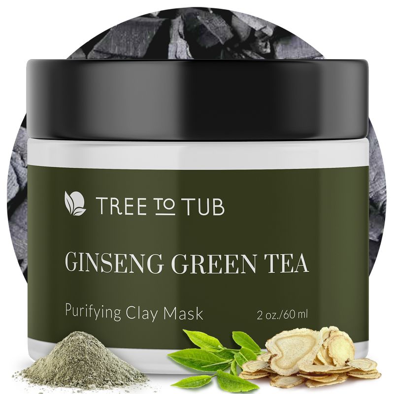 Tree To Tub Clay Face Mask for Dry, Oily, Sensitive Skin - Exfoliating & Pore Cleansing Charcoal Mud Mask for Women & Men, Moisturizing Facial Mask, 1 of 11