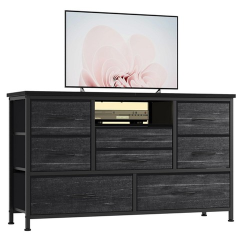 Dresser Tv Stand with 8 Drawers for 55" Tv Stand with Led Lights & Power Outlets - image 1 of 4