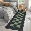 Checkered Rug Washable Rug for Living Room Non Slip Indoor Scalloped Printed Carpet Low Pile Neutral Rugs Soft Floor Cover for Bedroom Nursery - 3 of 4