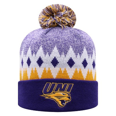 NCAA Northern Iowa Panthers Men's Jagged Knit Cuffed Beanie with Pom