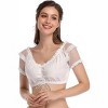 Clearlove Women's Cropped Tie-Front Shirt Casual Short Sleeve Wrap Blouse with Adjustable Lace up Lightweight Summer Top - 3 of 4