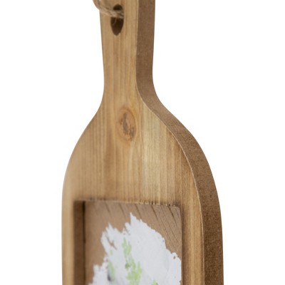 Natural Wood Cutting Board Floral Wall Decoration with Jute String