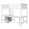 Sapphtopaz Twin Size Loft Bed with Storage Shelves & Full Desk Wooden Loft Bed Frame with Guardrails & Ladder for Kids,Kid Study Bed for Bedroom - 4 of 4