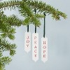 3pc Hope/Peace/Joy Tin Ornament Set Red/Cream - Hearth & Hand™ with Magnolia - image 3 of 4