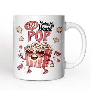 Popcorn Love Man Mug, You Make My Heart Pop Funny Romantic Gift (Non-Custom Only)| OrnamentallyYou - 1 of 4