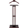 Proman Products VL16220 Freestanding Wardrobe Wooden Valet Stand Rack with Tie Hook, Hanger, Tray, Dark Mahogany - 2 of 4
