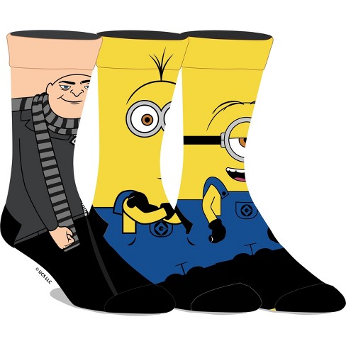 Minions Adult Crew Socks 3-pack: Officially Licensed, Iconic Designs :  Target