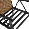 7 Piece Wicker Outdoor Patio Dining Set,Rattan Dining Table and  2 Swivel Rocker Chairs with Arm Chairs,Garden Dining Set with Cushion-Coolbibila - 4 of 4