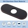 WOWOW 6.3 in. x 2.5 in. x 0.3 in. Stainless Steel Bathroom Sink Faucet Hole Cover Deck Plate Escutcheon in Oil Rubbed Bronze - 4 of 4