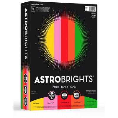 Astrobrights Colored Paper, 8-1/2 x 11 Inches, Assorted Vintage Colors, Pack of 500