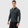 Anna-Kaci Active Men's Long Sleeve Quarter Zip Top with Athletic Fit and Raglan Sleeves for Training or Casual Wear - 4 of 4