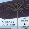 Okak Rectangle Beach Umbrella with Crank Lift and Tilt Function, Outdoor Umbrella with Fading-Resist Cover, Sun Umbrella for Yard - 3 of 4