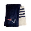 NFL New England Patriots Embossed Logo Faux Shearling Stripe Blanket - 2 of 3