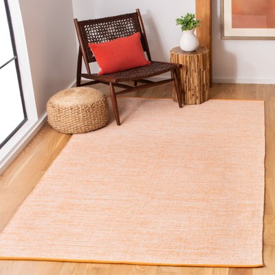 Coastal Charm Blue Cotton Flat Woven 4' x 6' Handmade Rug