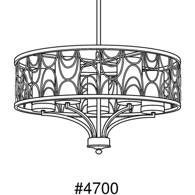 Cirrine Antique Bronze 27'' Drum Chandelier with Etched White Glass