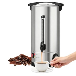 TackView Stainless Steel Coffee Urn, 60 Cups Hot Coffee Water Dispenser, Double Wall Commerical Coffee Maker for Buffet Catering - 1 of 4