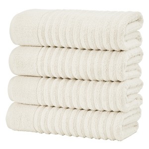 Luxury Cotton Ribbed Texture Towel Set - Great Bay Home. - 1 of 4