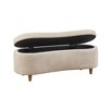 VYNXARIA Boucle Flip Top Storage Bench Taupe,Solid wood legs in natural color - 3 of 4